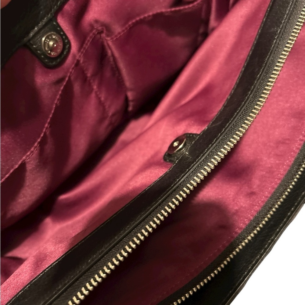 COACH Madison Kimberly Carryall Black Signature Canvas Leather Silver VGC - Picture 10 of 13